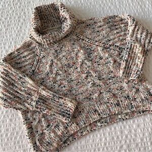 Multicolor knit turtleneck sweater